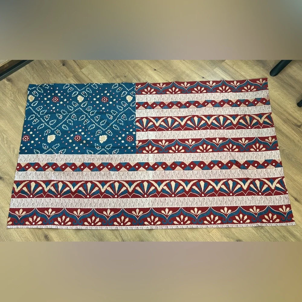 Urban Outfitters Floral American Flag Tapestry